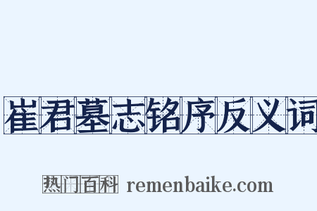 崔君墓志铭序反义词是什么意思的图片